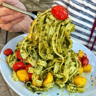 veggie pesto pasta